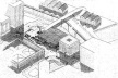 Fig. 7 - Estação Mercado do Trensurb, 1979 - Axonometria da situação