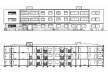 Fachada do conjunto de dois edifícios / Corte Longitudinal dos edifícios. Projeto aprovado, 1955