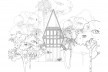 Monkey House, elevação frontal, Paraty RJ Brasil, 2020. Arquiteto Marko Brajovic / Atelier Marko Brajovic
