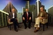 Daniel Amor com deputado federal Marcos Martins e o arquiteto Miguel Pereira na gravação de programa da TV Assembleia sobre CAU e 40 anos do Sasp