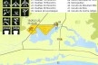 Parque Olímpico Barra , detalhe, mapa geral das instalações olímpicas na candidatura Rio 2004