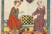 Ilustração do Codex Manesse, datado entre 1305 e 1340, mostrando o Rei Otto IV de Brandenburgo jogando xadrez com uma dama desconhecida