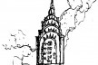 Chrysler Building, metáfora do castelo medieval. Croqui de Paulo Casé