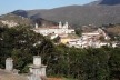 Vista geral da cidade com igreja Nossa Senhora do Carmo ao centro, Ouro Preto MG