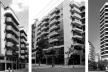 Da esquerda para a direita: gabarito pelo decreto nº 322 de 1976 com embasamento de garagem; edificações feitas com base nos PEUs de Botafogo e Leblon (duas últimas); edifício com embasamento e vazio entre edificações após 1990 (duas últimas)