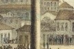 Vista do Rossio, atual Praça Tiradentes no Rio de Janeiro, com o pelourinho, detalhe. Pintura de Jean-Baptiste Debret, 1834