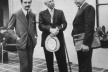 Lucio Costa com Gregori Warchavchik e Frank Lloyd Wright em 1931 na casa Nordshield, na rua Tonelero em Copacabana