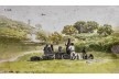 Thomas Ender, Negros em um chafariz [Neger bey einem Brunnen] . Aquarela sobre lápis, 1817–1818