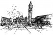 Piazza de San Marco, Veneza. Croqui de Paulo Casé