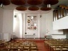 Stephanus Kirche, Detmerode, Alemanha, 1963/68. Interior da nave, visão em direção ao altar, com destaque para os ‘pratos acústicos’ do teto