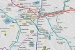 Parte do mapa oficial do Metrô de São Paulo. Em tracejado, futuras linhas