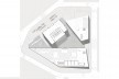 Planta na cota mais baixa do terreno: estúdios, oficinas, biblioteca, sala de exposições, foyer e abertura do auditório para o Largo no interior da quadra