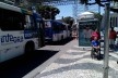 Pontos de ônibus na praça Campo Grande, quase completamente desmontados uma semana antes do carnaval