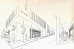 Agência do Banco do Brasil, perspectiva, Catanduva SP, 1948. Arquiteto Edgard Guimarães do Valle