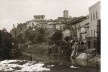 Casario e lavadeira às margens do rio Tamanduateí, região da várzea do Carmo, São Paulo, 1910