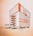 Abelardo Riedy de Souza, \"Edifício Três Marias, perspectiva\", desenho de arquitetura, São Paulo,1952