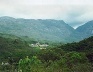 Vista geral do conjunto arquitetônico e da Serra do Caraça