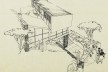 Casa Hanns Vitor Trostli, detalhe da perspectiva do primeiro estudo, São Paulo, 1948. Arquiteto Vilanova Artigas