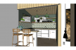 Tiny Eco House, maquete eletrônica, cozinha americana