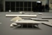 Maquete da primeira versão do conjunto, mostrando versão anterior do projeto do auditório