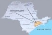 O mapa do Estado deixa nítido a posição estratégica de São Paulo em relação ao porto e ao interior
