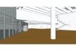 Perspectiva do interior da agência a partir do modelo tridimensional do Banespa