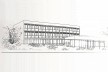Hotel Cataguazes, perspectiva, Cataguazes MG, 1948. Arquiteto Gilberto Lyra Lemos