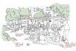 Aldeia Marakanã. A construção de uma aldeia indígena urbana, croqui do pátio da aldeia, Rio de Janeiro RJ Brasil, 2022. Arquiteto Gustavo Lennon