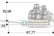 Projeto Leander: el barco de la libertad (buque y museo mirandino). Corte longitudinal