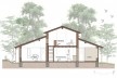Vivienda T, sección transversal, Tarija, Bolivia, 2020. Arquitecto Mechthild Kaiser; colaborador Mauricio Méndez / Estudio de arquitectura y Planificación Kaiser