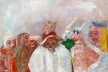 James Ensor, Masques raillant la mort , 1888, óleo sobre tela, 81,3 x 100,3 cm
