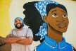 Rota do São Benedito, Mural Dona Nailma, pintado pelo artista convidado Thiago Balbino, Vitória ES. Arquitetos Juliana Lisboa e Renato Pontello / Cidade Quintal
