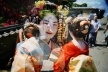 Gueixas em Kyoto, dupla exposição com câmera Holga