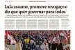 Manchetes de jornais brasileiros e estrangeiros no dia 2 de janeiro de 2023 destacam a posse de Lula ocorrida no dia anterior