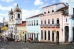 Os sobrados do Pelourinho de Salvador, Bahia. Sítio reconhecido como patrimônio Histórico da humanidade pela UNESCO na década de 1980