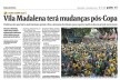 Recorte da página da Folha de S.Paulo, com destaque para torcedores entre as ruas Mourato Coelho e Aspicuelta após jogo do Brasil na Copa do Mundo