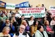 Manifestação contra o projeto na Câmara
