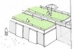 Croqui do solário sobre a sede existente: teto-jardim