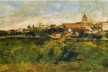 Antonio Ferrigno, Várzea do Tamanduateí e Convento do Carmo, O.S.M., 18,5x38cm, Coleção Augusto Carlos F. Velloso- Aparece também a Igreja da Boa Morte, construção de taipa de pilão de 1810 e o Convento e a Igreja do Carmo fundados em 1594