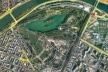 O Parc de la Tête d’Or , localização, principais ruas de entorno e caminhos internos do Parc de la Tête d'Or. Imagem trabalhada pela autora a partir do Google Earth, em 03 de outubro de 2008.