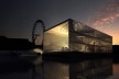 Adaptable Architecture Gallery on the Thames River Urban Competition – London 2008, vista externa noturna, menção honrosa. Arquitetos Victor Paixão, Miguel Felipe Muralha, Paula Sertório, Thiago Florez, André Mack, Bruno Castro