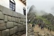 À esquerda, Hatunrumiyoc Cusco, pedra dos 12 ângulos; à direita, Machu Picchu