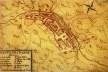 Planta de Cuiabá, possivelmente atribuída a Gronsfeld, 1770. Original manuscrito está no Arquivo Histórico do Exército, no Rio de Janeiro