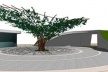 A Praça da Tumbérgia apresenta como elemento focal uma árvore de aço. Marco gerador de agradável espaço de permanência