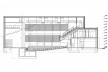 L’Auditori en Massanass. Sección longitudinal mirando hacia el sur. Carlos Gómez y Eva Álvarez, Gómez+Álvarez arquitectes, Valencia, España, 2009-2011.