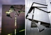 Vista externa das aberturas do museu, compostas pela fragmentação da Estrela de Davi