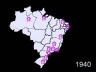 Popularização da arquitetura moderna. Ano 1940: início da hegemonia do modernismo: 2 milhões de imóveis residenciais urbanos