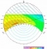 Fig. 5 – Carta estereográfica com isopletas do Rio de Janeiro. Insolação da fachada SSE