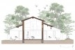 Vivienda T, sección transversal, Tarija, Bolivia, 2020. Arquitecto Mechthild Kaiser; colaborador Mauricio Méndez / Estudio de arquitectura y Planificación Kaiser