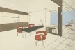 Perspectiva do bar e sala de jantar, Saint-Sulpice, 1927. Arquiteta e designer Charlotte Perriand